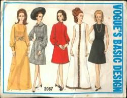 2067 1969 VOG A-LINE COLLAR DRESS SLVS OR NOT PATTERN 12 34